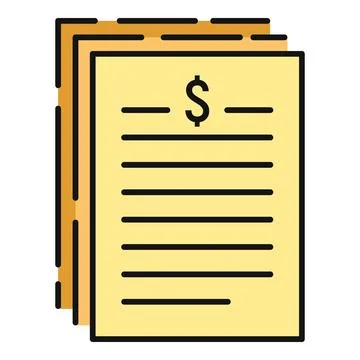 Stacked paper documents showing dollar sign invoice イラスト素材