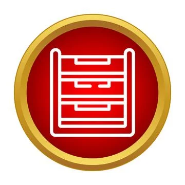 Stacked paper tray icon representing office organization Stock Illustration