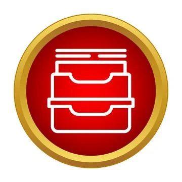 Stacked paper trays icon representing office organization Stock Illustration