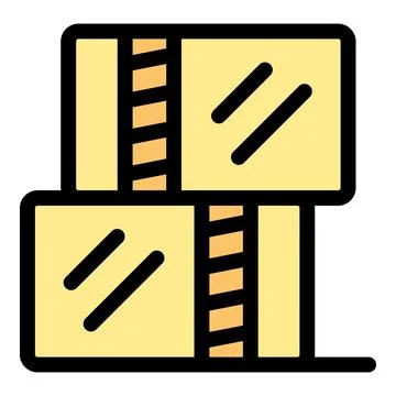 Stacked parcel boxes with packaging tapes representing logistics and shipping Stock Illustration