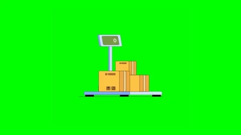 Stacked Parcels Fitting Weight Limits on Scale During Weighing Process Видео 333243974