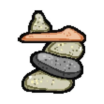 Stacked pebbles creating a cairn symbolizing balance and stability Stock Illustration