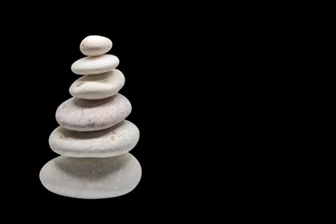 Stacked pebbles isolated Stock Photos