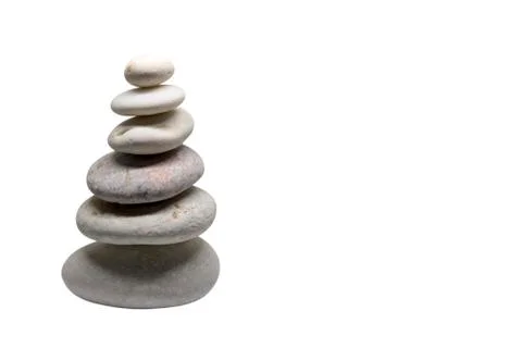 Stacked pebbles isolated Stock Photos