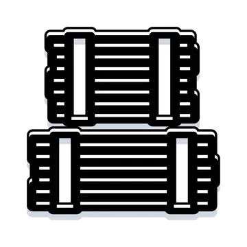 Stacked pipeline sections creating industrial infrastructure symbol Stock Illustration