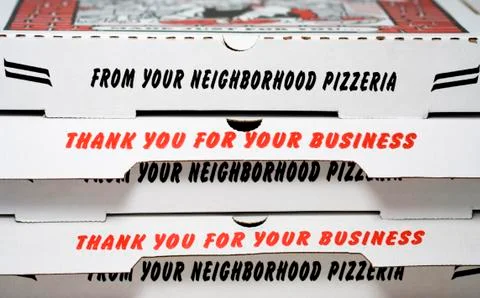 Stacked pizza boxes Stock-Fotos