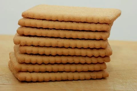 Stacked plain bisuits Foto stock
