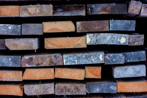 Stacked planks Foto stock