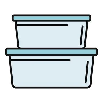 Stacked plastic storage containers for meal prep Stock Illustration