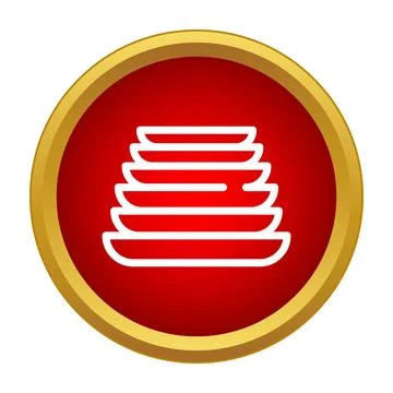 Stacked plates kitchenware icon for dish services Stock Illustration