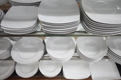 Stacked plates Foto stock