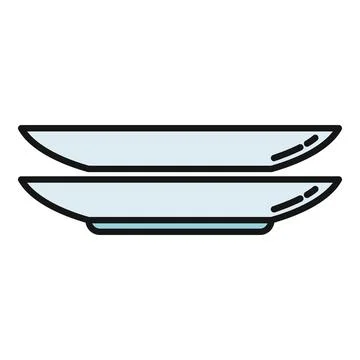 Stacked plates vector icon representing dishware kitchenware Stock Illustration