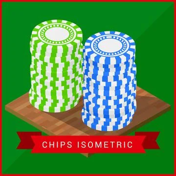 Stacked pocker Chips isometric flat Stacked pocker Chips isometric flat ve... Stock Photos