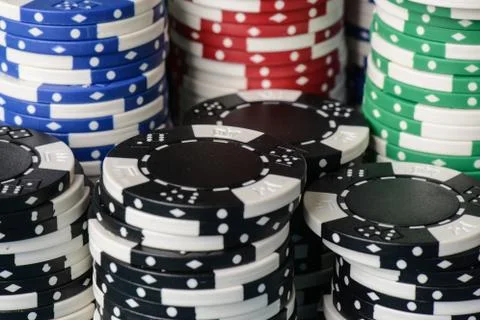 Stacked poker chips Stock-Fotos