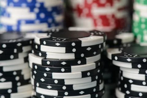 Stacked poker chips Stock Photos