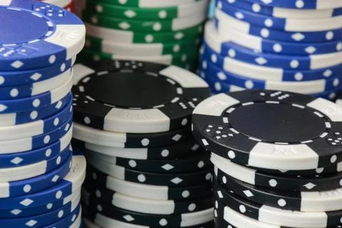 Stacked poker chips Foto stock