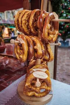 Stacked pretzels Stock Photos