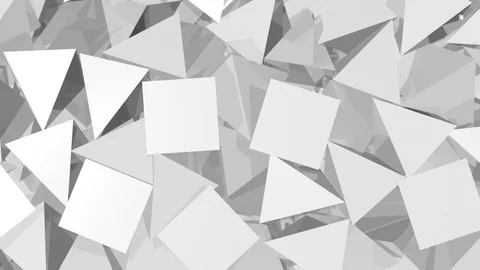 Stacked pyramids background - falling huge white pyramids - on white (FULL HD) Video stock 111772933