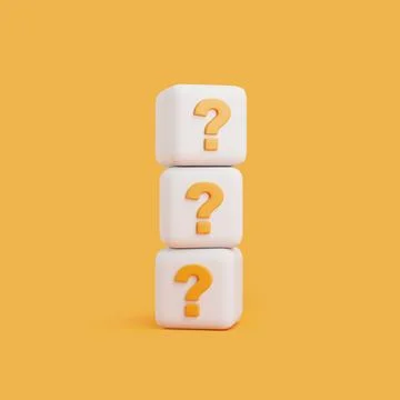 Stacked Question Mark Cubes 3D Illustration Stock Illustration