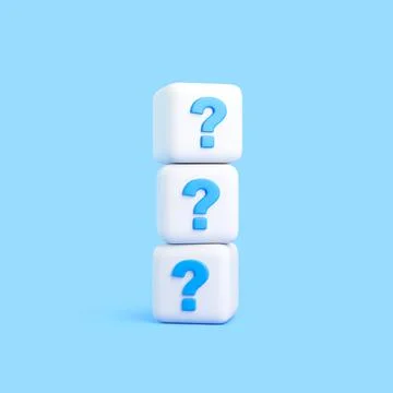 Stacked Question Mark Cubes Help and FAQ Concept 스톡 일러스트