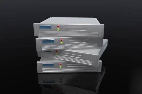 Stacked rack server Иллюстрация