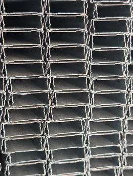 Stacked Rectangular Aluminum Hollow Sections Industrial Metal Profile Backgr Photos