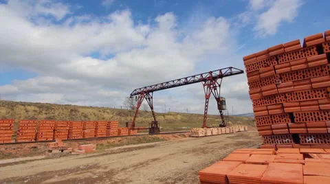 Stacked red bricks Stock Footage 62471333