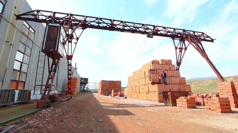 Stacked red bricks Stock Footage 62471403