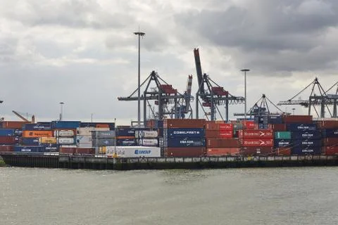 Stacked Refigerated Containers Stock Photos