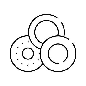 Stacked ring pastries representing sweet snack food Stock Illustration
