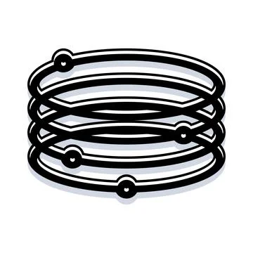 Stacked rings forming a spring or a coil Stock Illustration