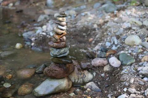 Stacked River Rocks Stock Photos