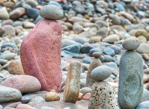 Stacked River Rocks Stock Photos