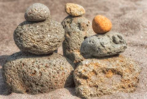 Stacked River Rocks Stock Photos