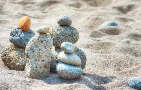 Stacked River Rocks Stock Photos