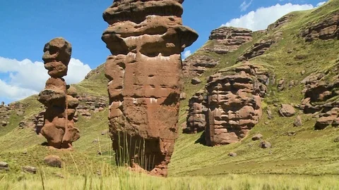 Stacked Rock Structures and Small Cliffs 2 Stock Footage 109204400