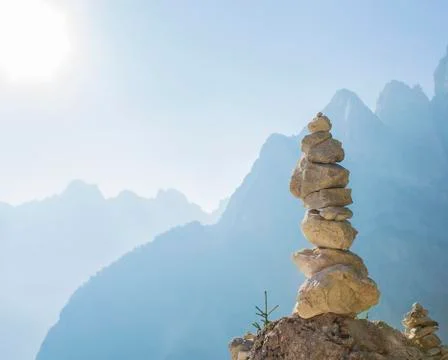Stacked rock tower Stock-Fotos