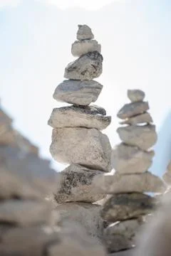 Stacked rock tower Stock-Fotos