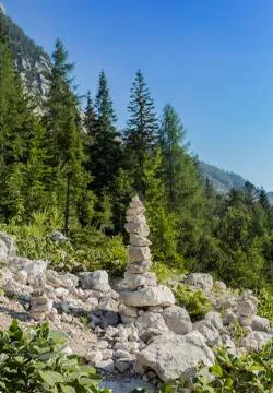 Stacked rock tower Stock Photos