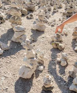 Stacked rock tower Foto stock
