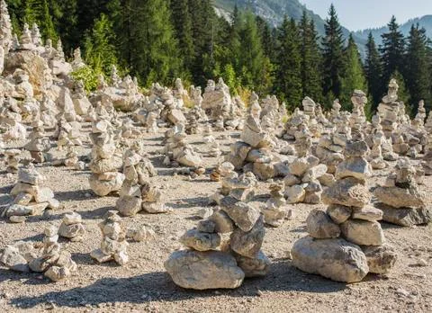 Stacked rock tower Stock Photos