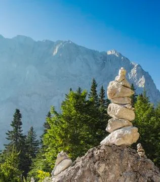 Stacked rock tower Stock Photos