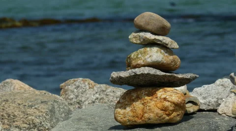 Stacked rocks 4k Stock Footage 41636886