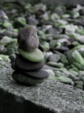 Stacked rocks in shape of tower Stock Photos