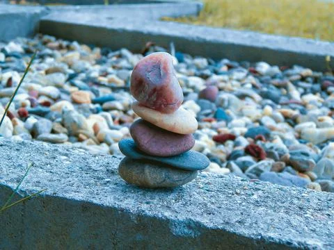 Stacked rocks in shape of tower Stock Photos