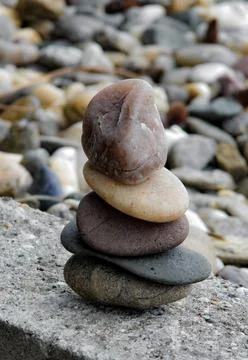 Stacked rocks in shape of tower Stock Photos