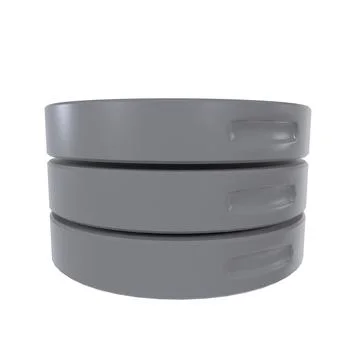 Stacked round gray containers isolated on white background Stock Illustration