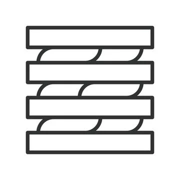 Stacked rounded blocks, icon in line design. stacked, blocks, rounded, pattern Illustrazione stock