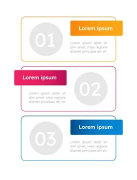 Stacked rounded rectangle empty infographic template Stock Illustration