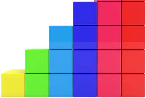 Stacked rows of toy cubes 스톡 일러스트